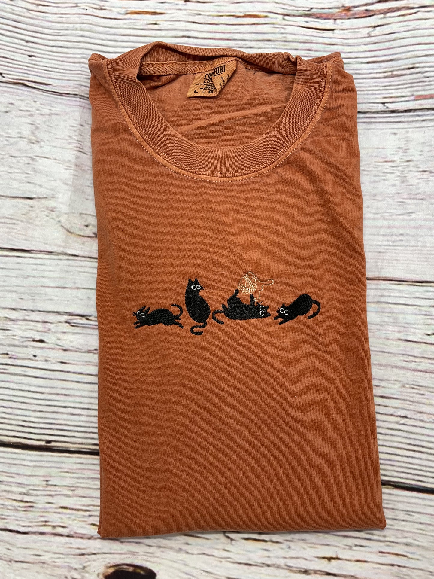 Four the Love of Cats Embroidered T-shirt