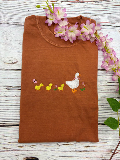 Geese and Ducks Embroidered T-shirt