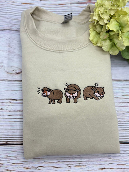 Moo Deng Embroidered Sweatshirt