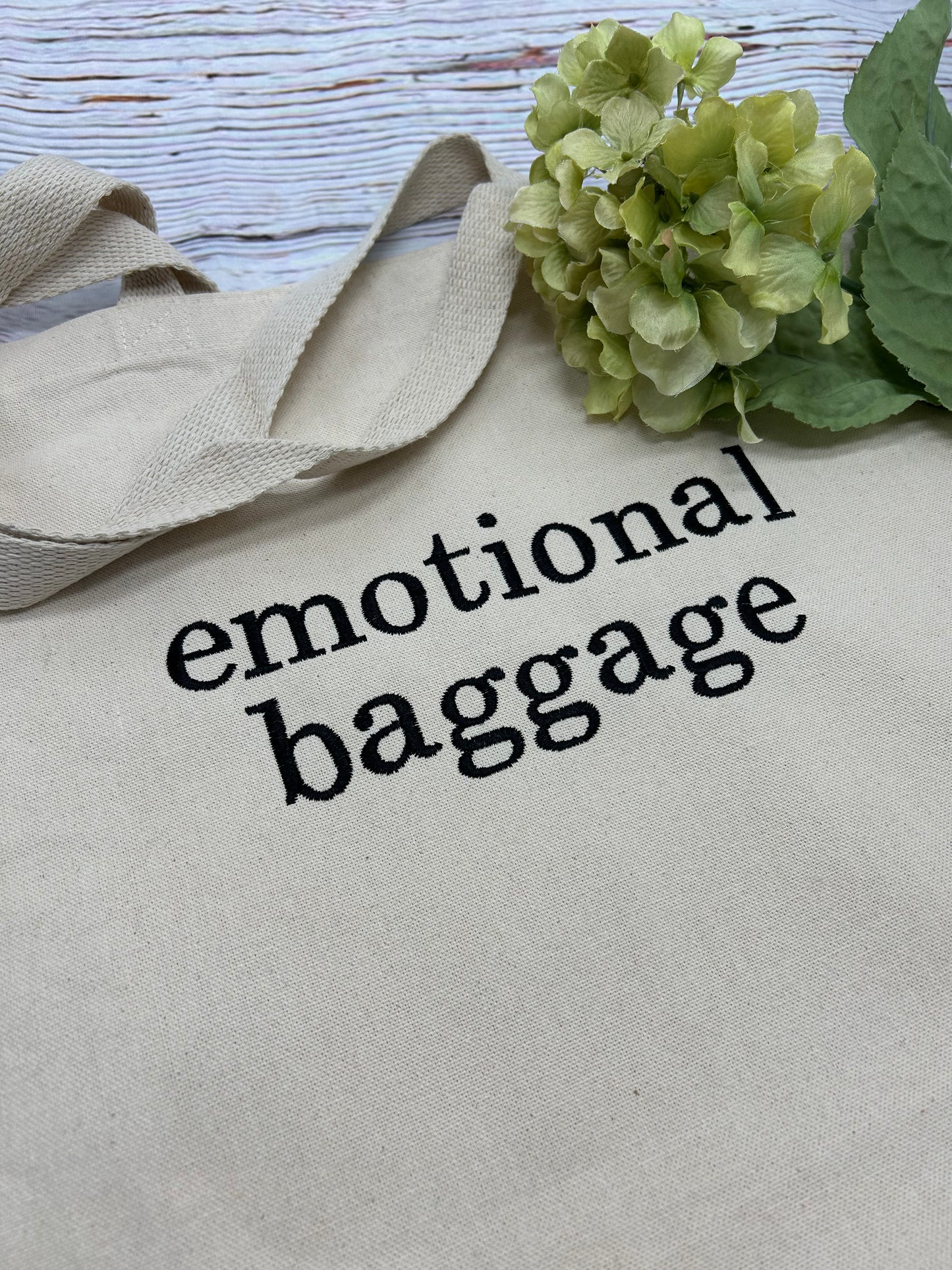 Emotional Baggage Embroidered Tote Bag