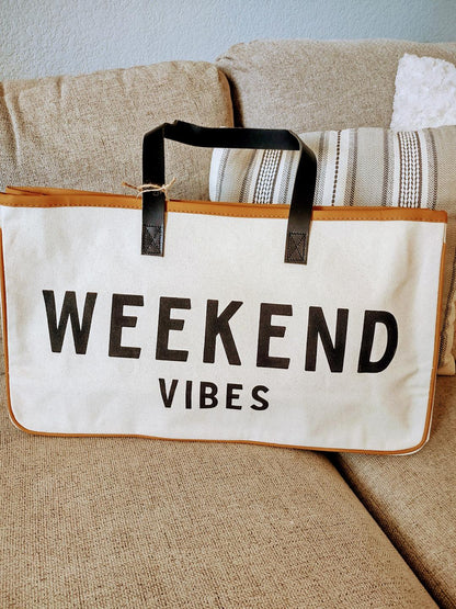 Weekend Vibes Canvas Tote Bag